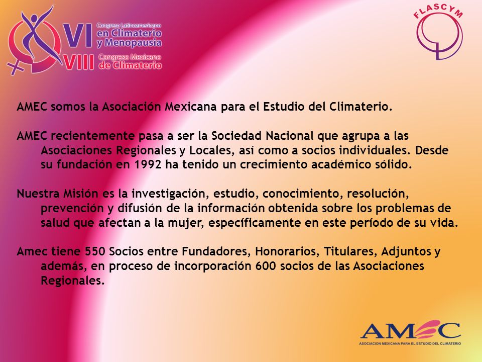 AMEC somos la Asociación Mexicana para el Estudio del Climaterio.