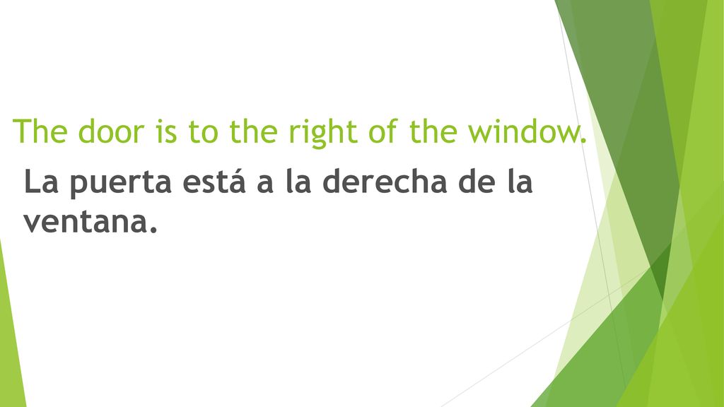 The door is to the right of the window.