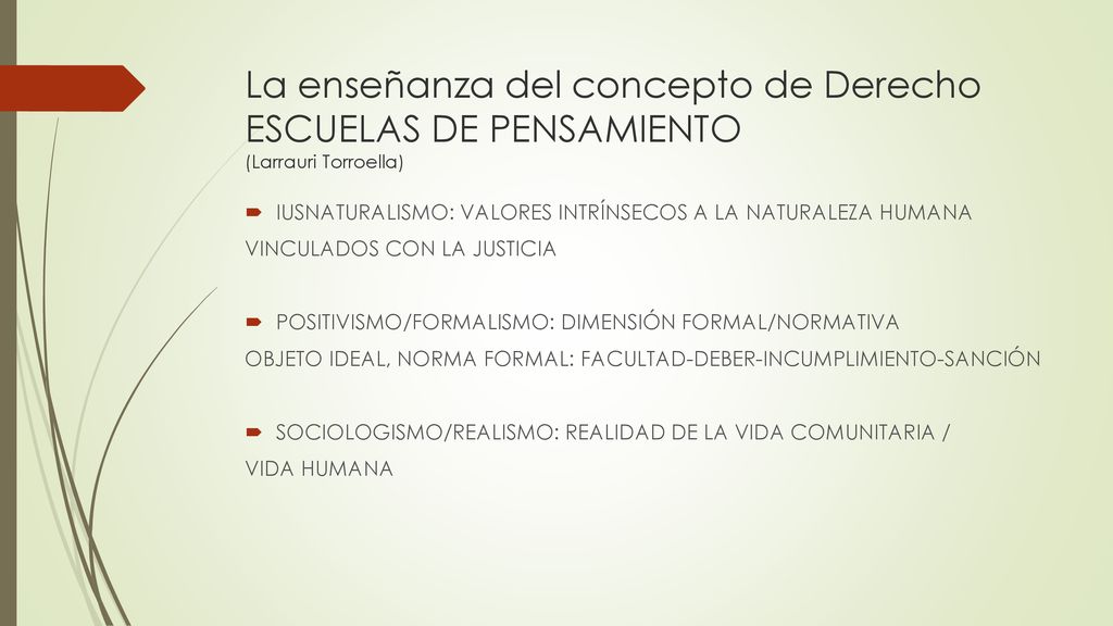 La enseñanza del concepto de Derecho ESCUELAS DE PENSAMIENTO (Larrauri Torroella)