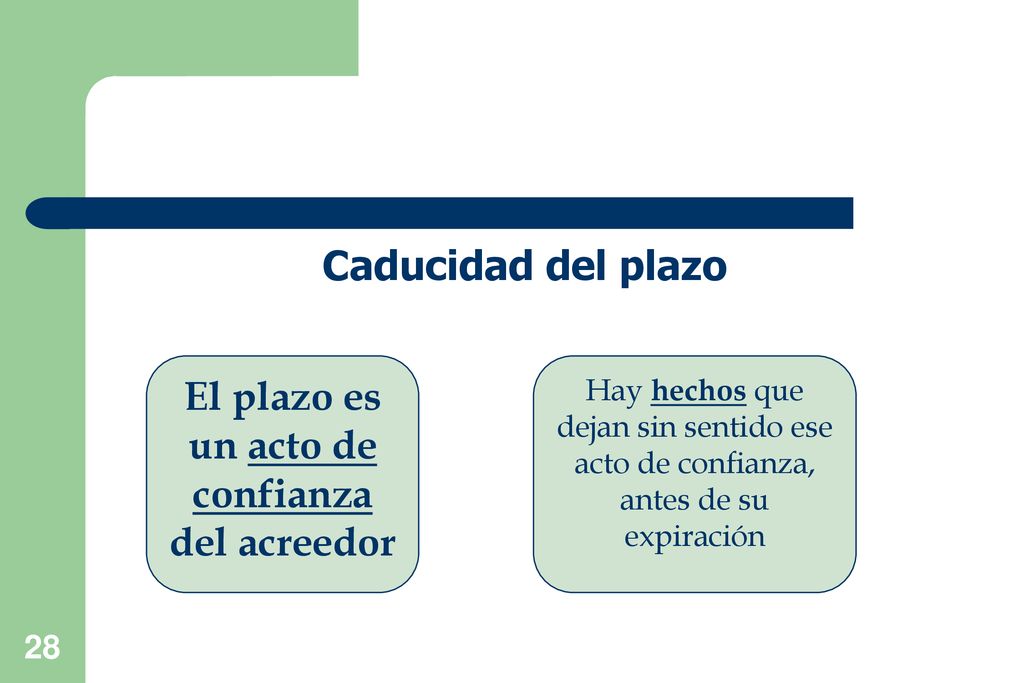 El plazo es un acto de confianza del acreedor