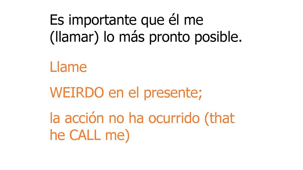 Es importante que él me (llamar) lo más pronto posible.