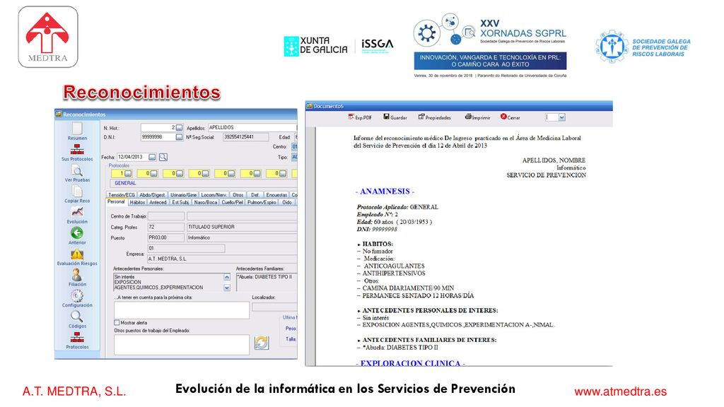 Reconocimientos Evolución de la informática en los Servicios de Prevención