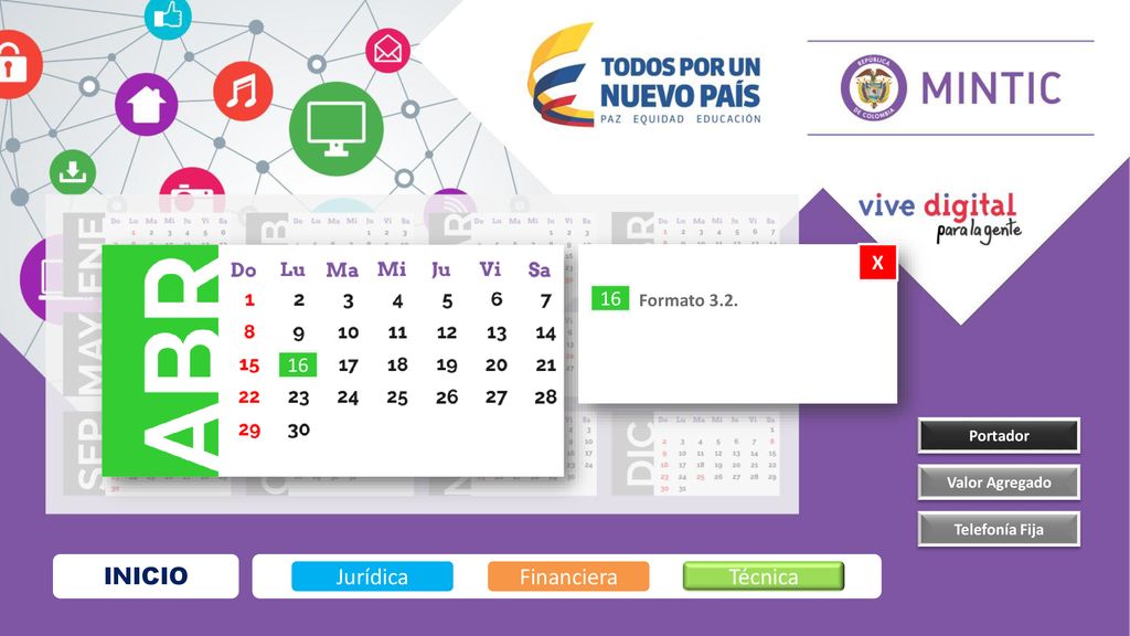 INICIO Jurídica Financiera Técnica X Formato 3.2. Portador