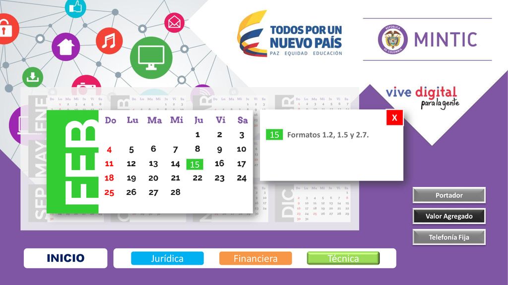 INICIO Jurídica Financiera Técnica X Formatos 1.2, 1.5 y 2.7.