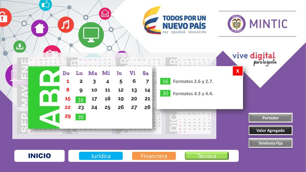 INICIO Jurídica Financiera Técnica X Formatos 2.6 y 2.7.