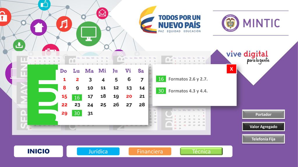 INICIO Jurídica Financiera Técnica X Formatos 2.6 y 2.7.