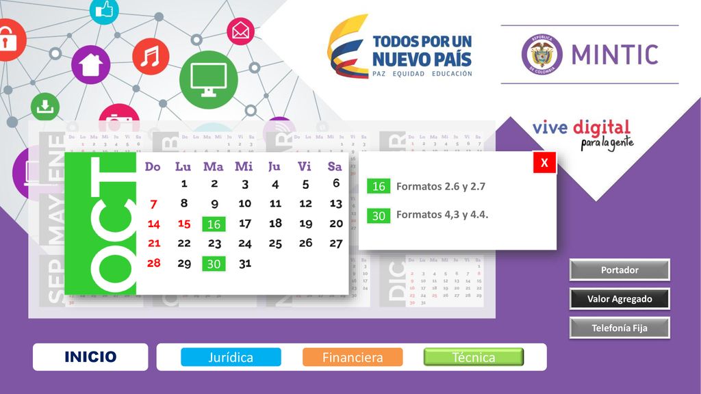 INICIO Jurídica Financiera Técnica X Formatos 2.6 y 2.7