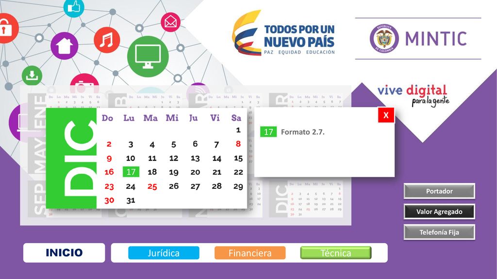 INICIO Jurídica Financiera Técnica X Formato 2.7. Portador