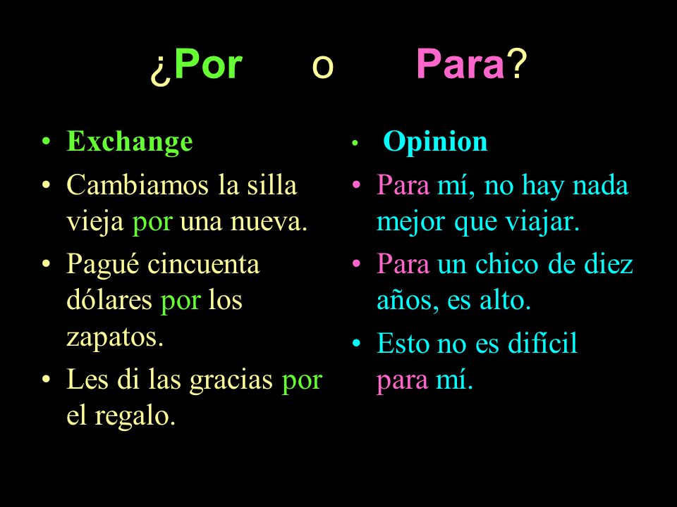 ¿Por o Para Exchange Cambiamos la silla vieja por una nueva.