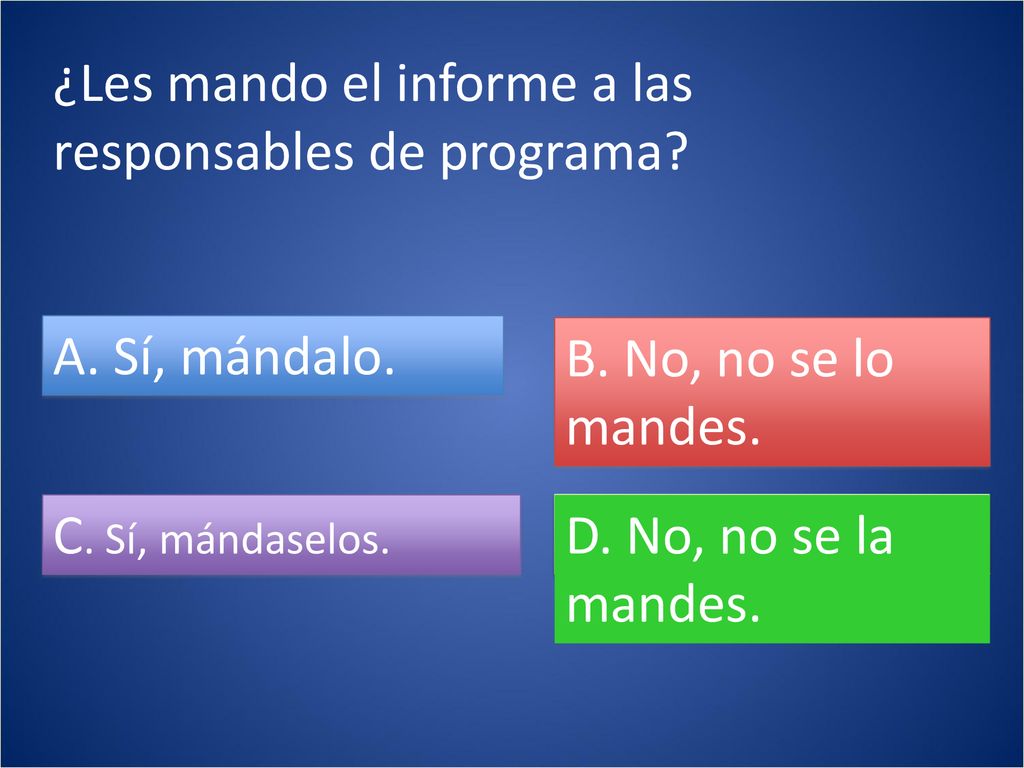 ¿Les mando el informe a las responsables de programa
