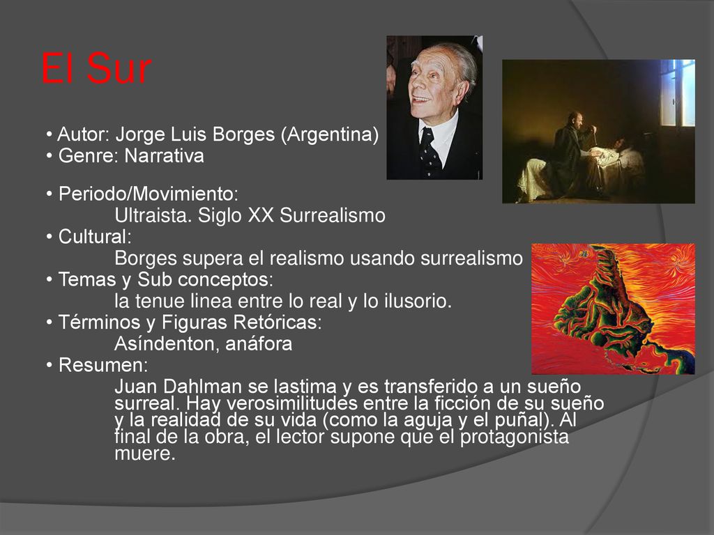 El Sur • Autor: Jorge Luis Borges (Argentina) • Genre: Narrativa