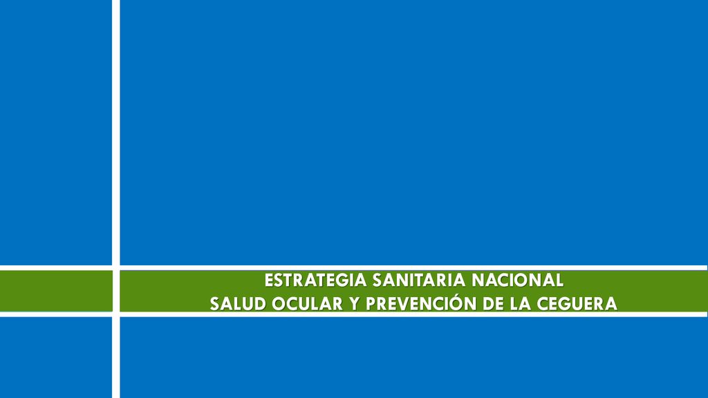 ESTRATEGIA SANITARIA NACIONAL SALUD OCULAR Y PREVENCIÓN DE LA CEGUERA