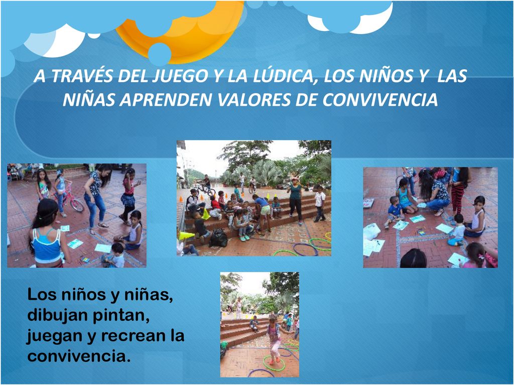 Los niños y niñas, dibujan pintan, juegan y recrean la convivencia.