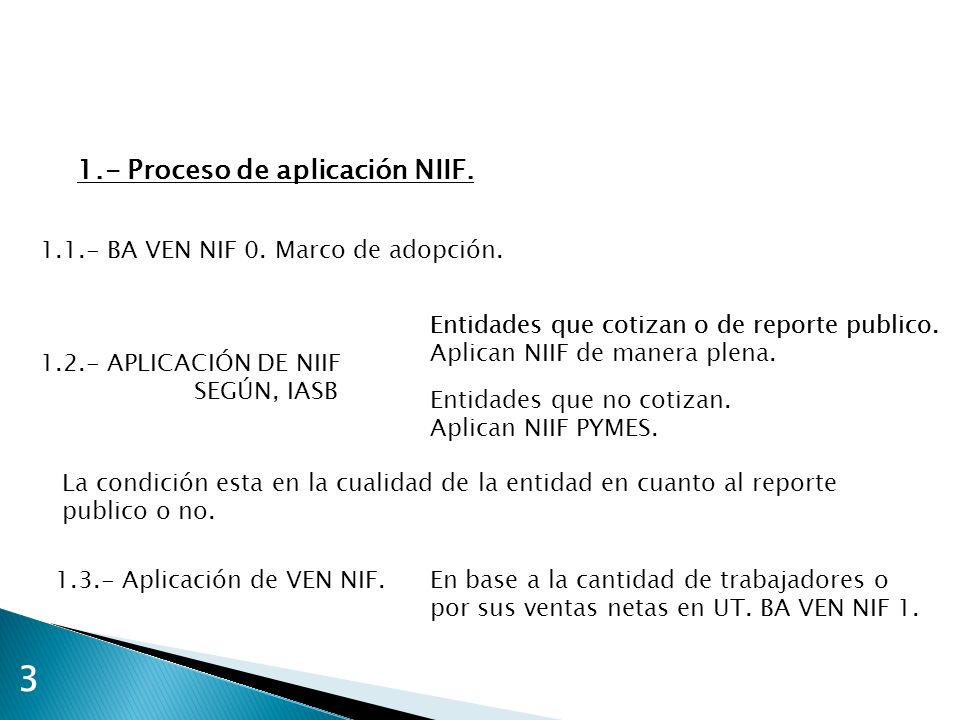 3 1.- Proceso de aplicación NIIF.