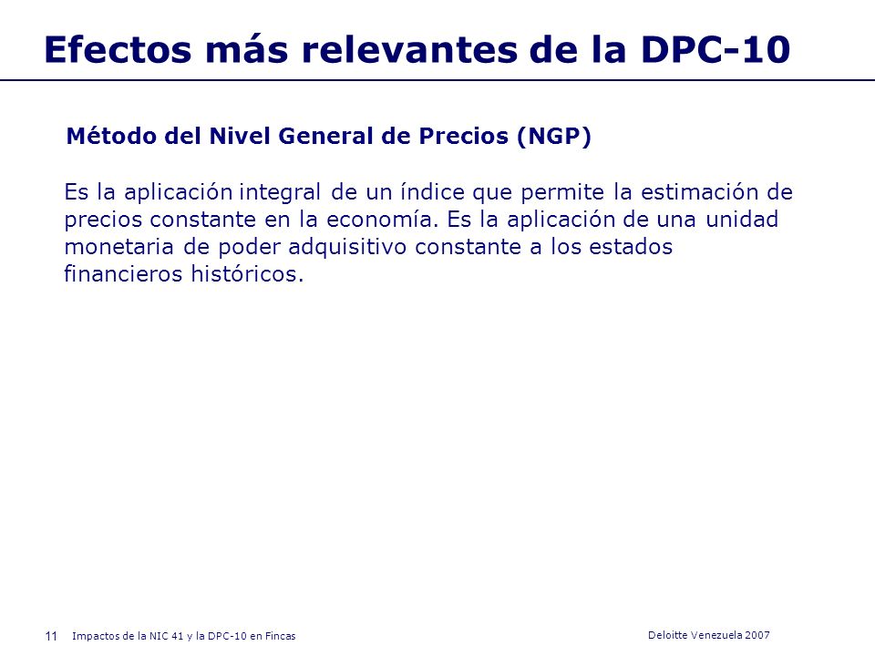 Método del Nivel General de Precios (NGP)