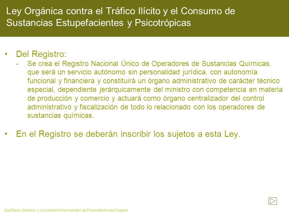 Ley Orgánica contra el Tráfico Ilícito y el Consumo de Sustancias Estupefacientes y Psicotrópicas
