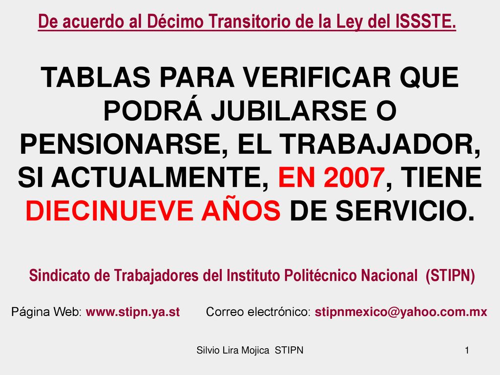 De acuerdo al Décimo Transitorio de la Ley del ISSSTE.
