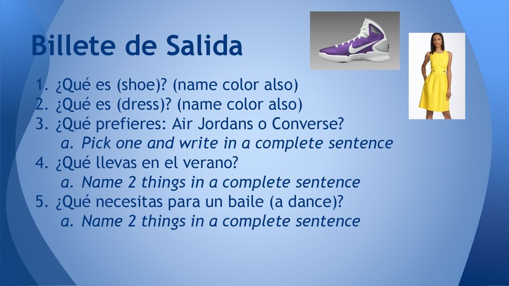 Billete de Salida ¿Qué es (shoe) (name color also)
