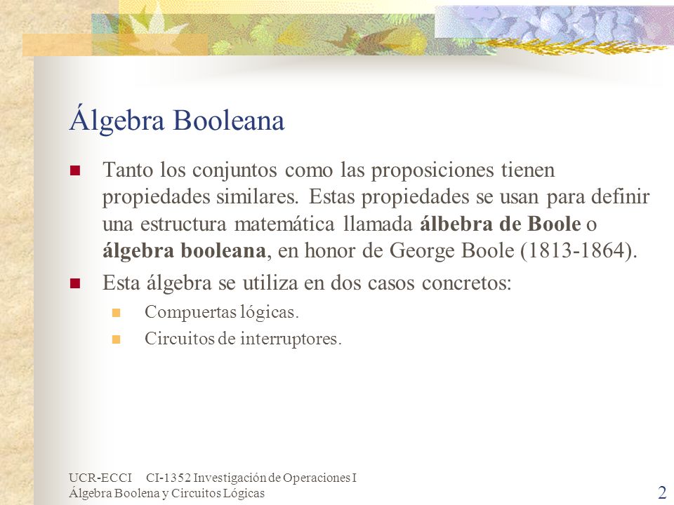 Álgebra Booleana