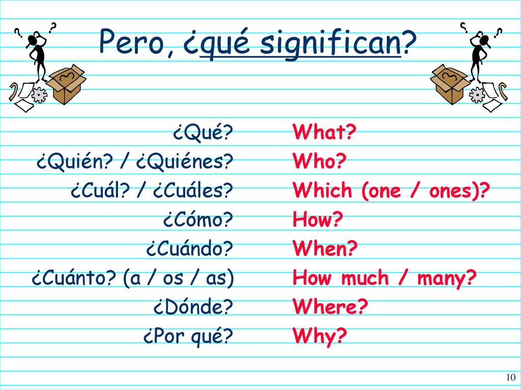 Pero, ¿qué significan ¿Qué ¿Quién / ¿Quiénes ¿Cuál / ¿Cuáles