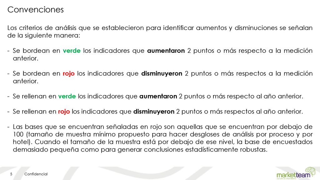 Convenciones Los criterios de análisis que se establecieron para identificar aumentos y disminuciones se señalan de la siguiente manera:
