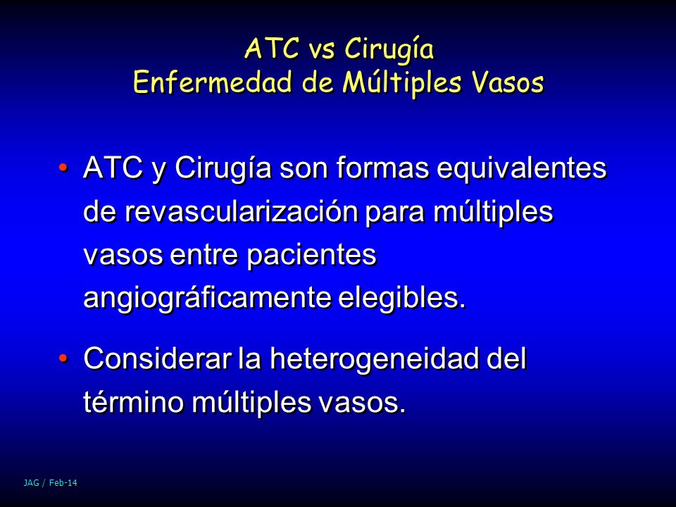 ATC vs Cirugía Enfermedad de Múltiples Vasos
