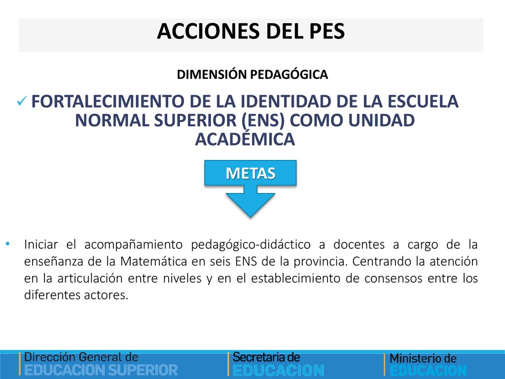 ACCIONES DEL PES DIMENSIÓN PEDAGÓGICA. FORTALECIMIENTO DE LA IDENTIDAD DE LA ESCUELA NORMAL SUPERIOR (ENS) COMO UNIDAD ACADÉMICA.