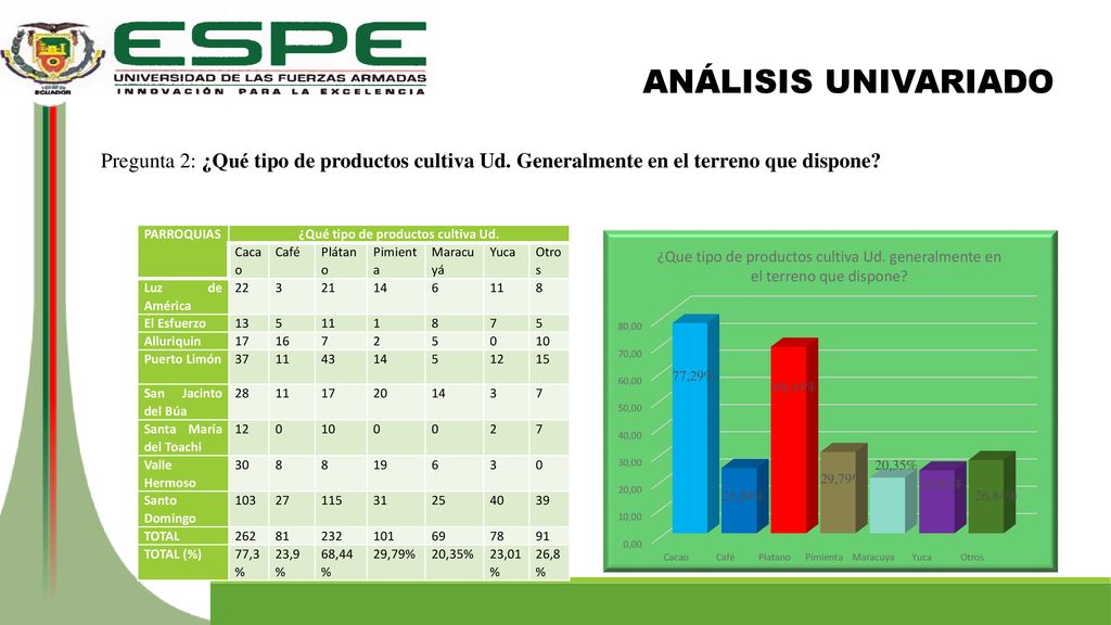 ¿Qué tipo de productos cultiva Ud.