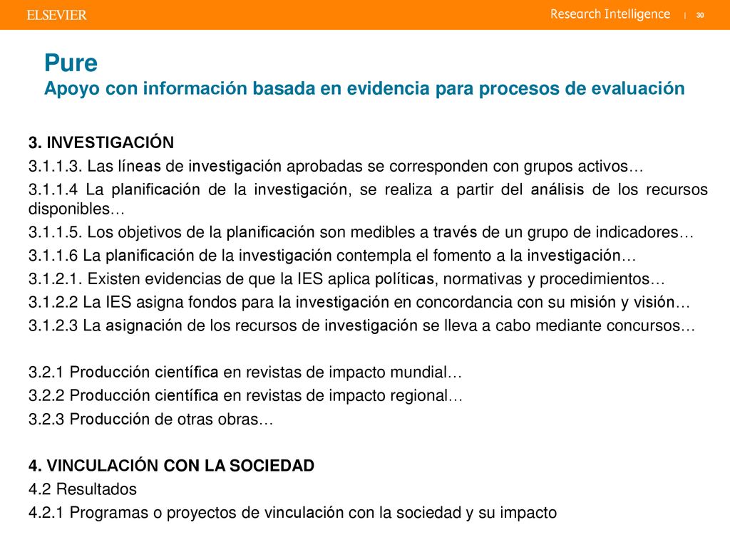 Pure Apoyo con información basada en evidencia para procesos de evaluación