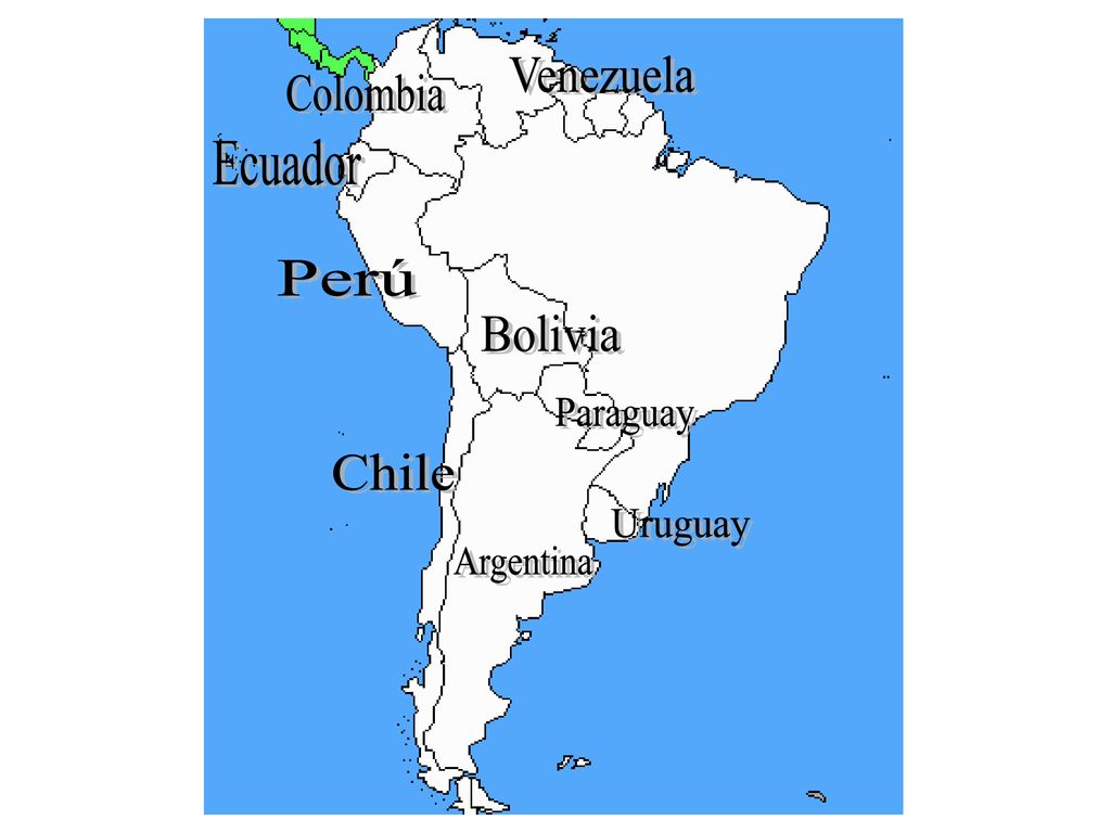 Venezuela Colombia Ecuador Perú Bolivia Paraguay Chile Uruguay Argentina
