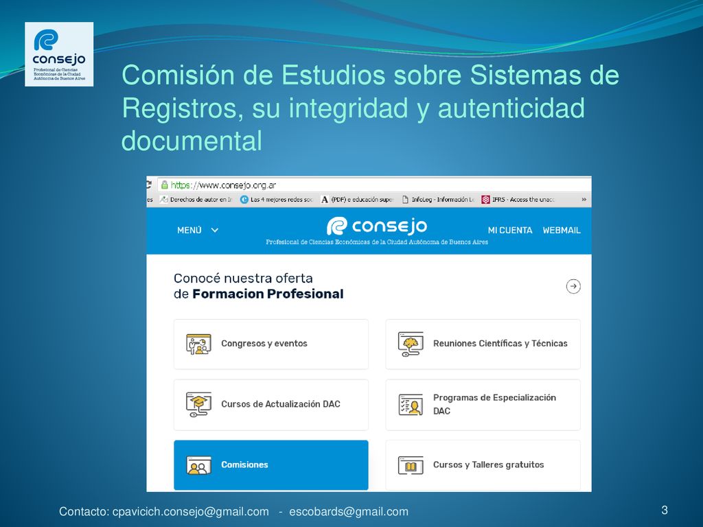 Comisión de Estudios sobre Sistemas de Registros, su integridad y autenticidad documental