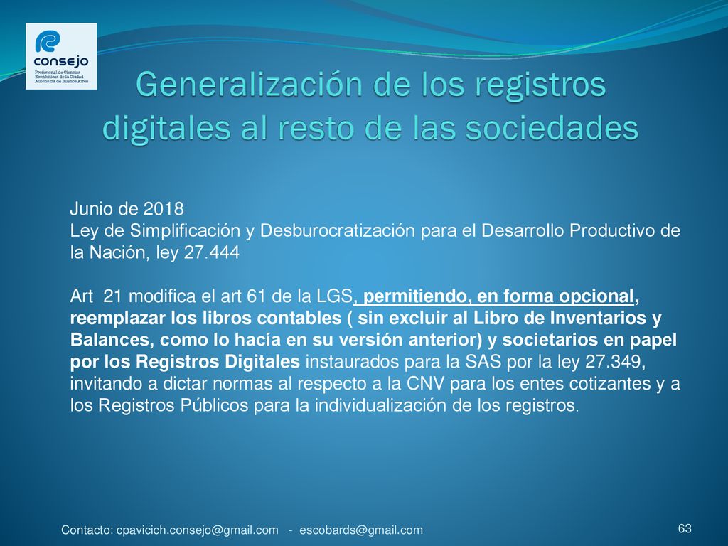 Generalización de los registros digitales al resto de las sociedades
