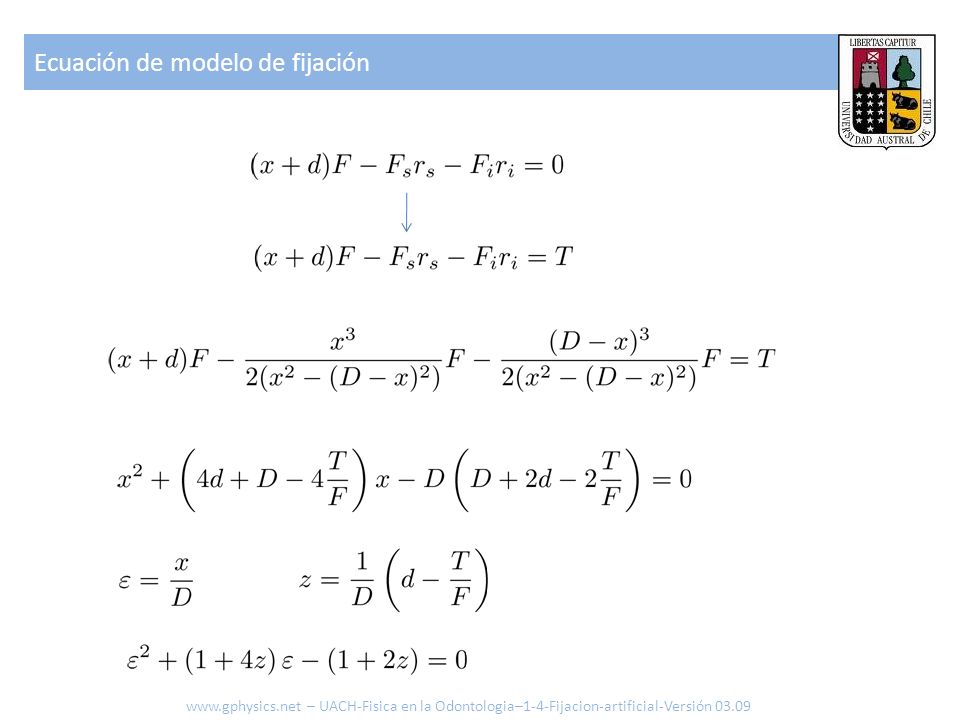 Ecuación de modelo de fijación