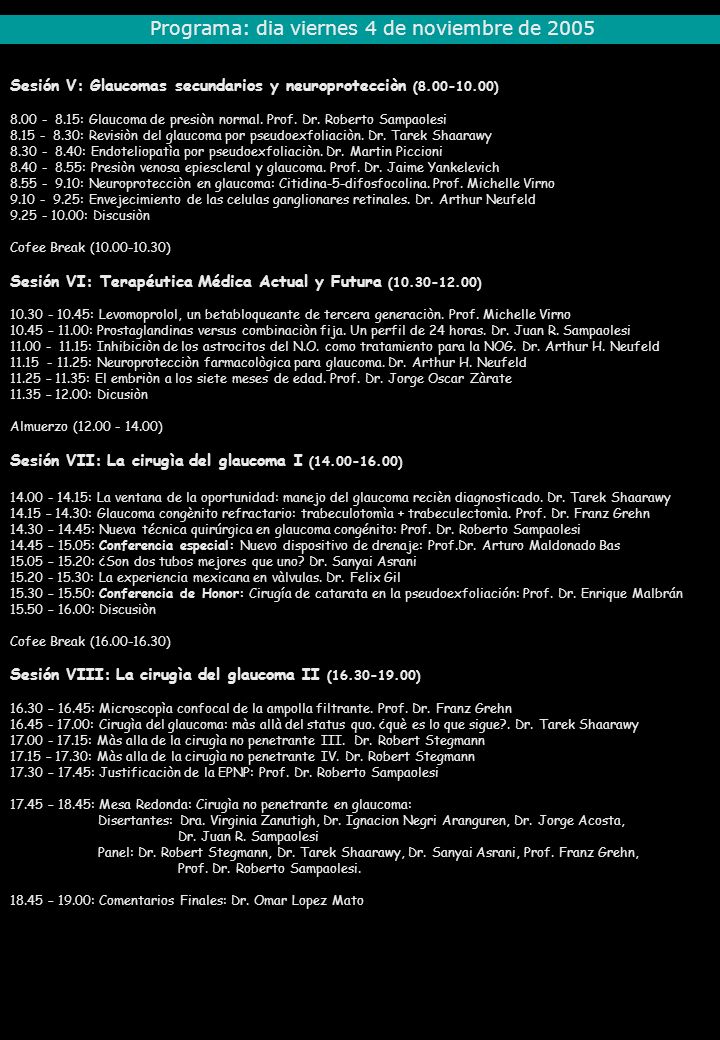 Programa: dia viernes 4 de noviembre de 2005