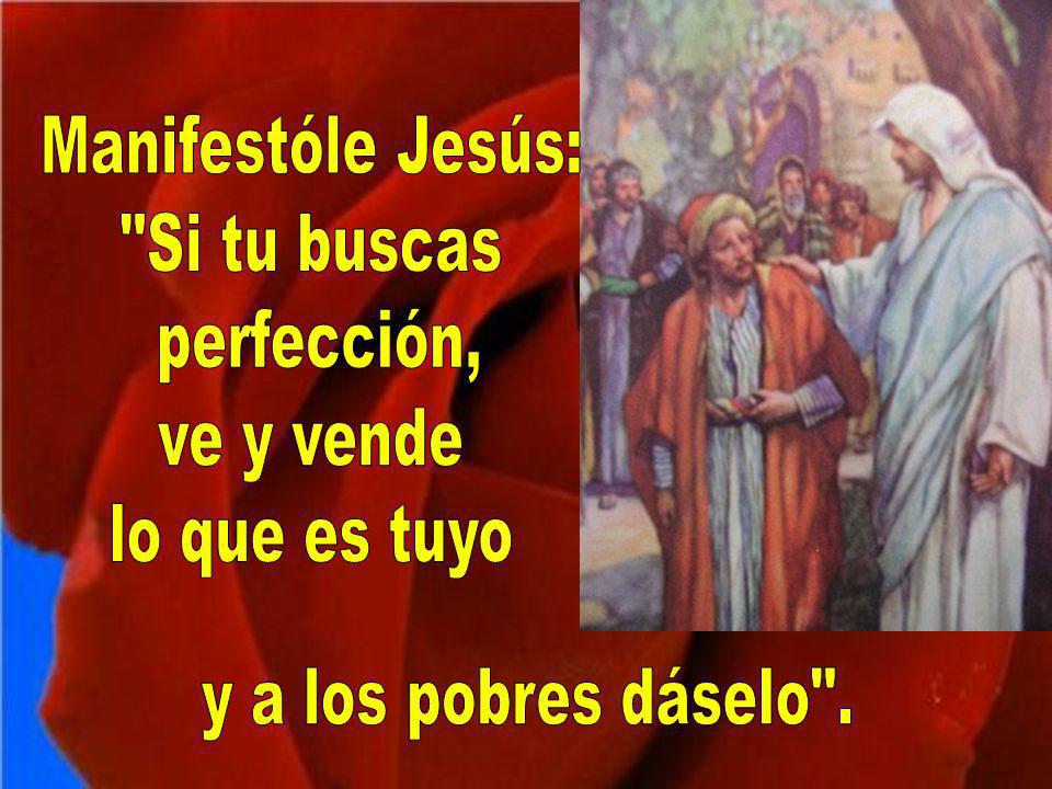 Manifestóle Jesús: Si tu buscas perfección, ve y vende lo que es tuyo y a los pobres dáselo .
