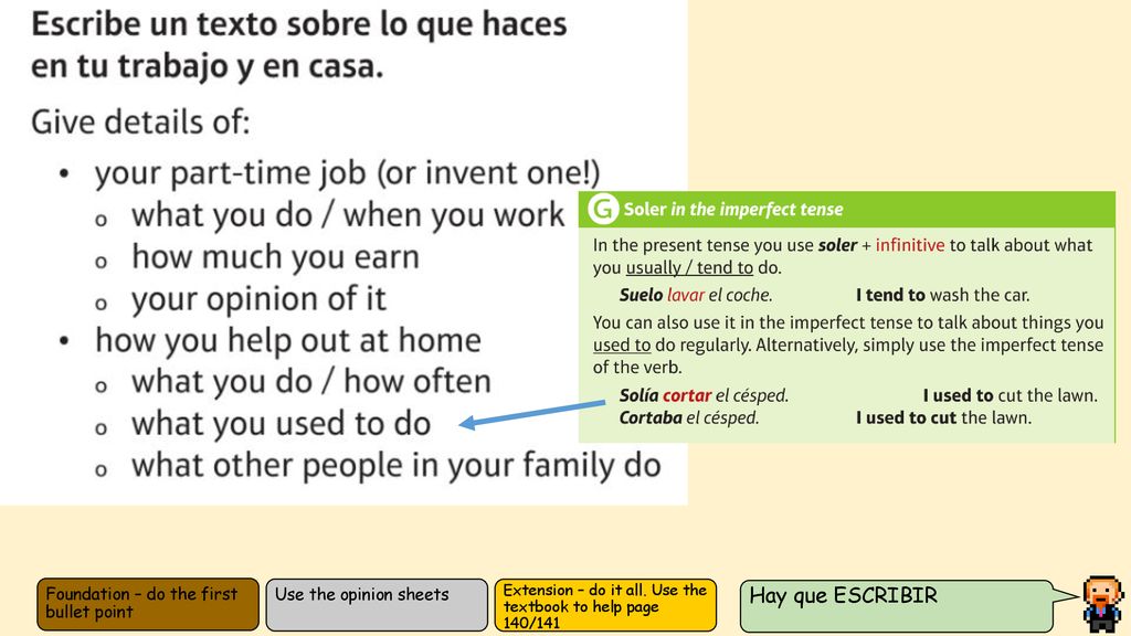 Hay que ESCRIBIR Foundation – do the first bullet point
