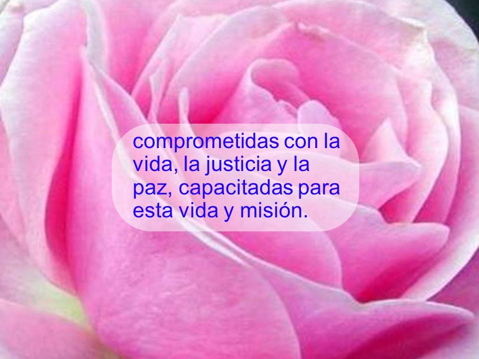 comprometidas con la vida, la justicia y la paz, capacitadas para esta vida y misión.