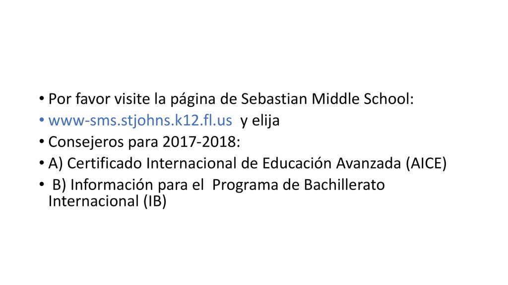 Por favor visite la página de Sebastian Middle School: