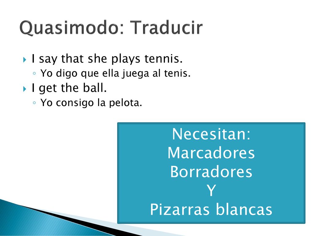 Quasimodo: Traducir Necesitan: Marcadores Borradores Y