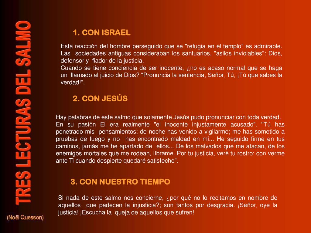 1. CON ISRAEL 2. CON JESÚS 3. CON NUESTRO TIEMPO