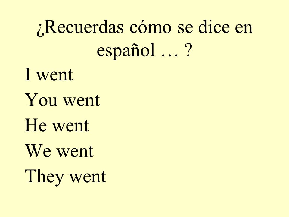 ¿Recuerdas cómo se dice en español …