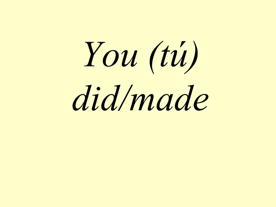 You (tú) did/made