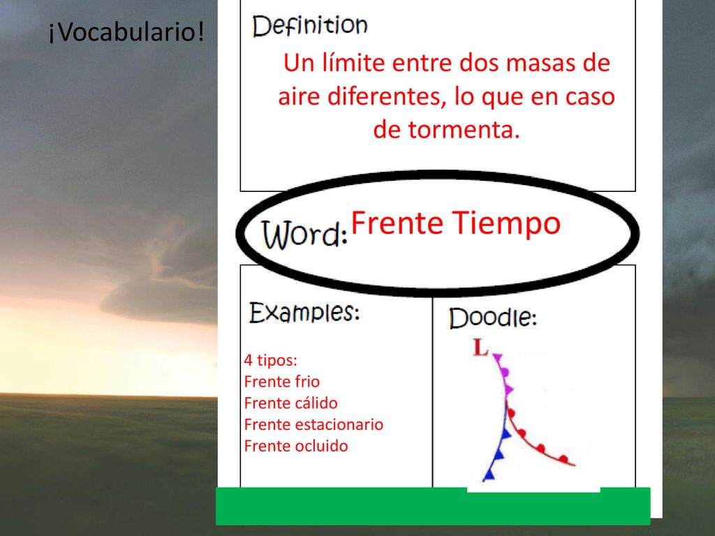 Frente Tiempo ¡Vocabulario!