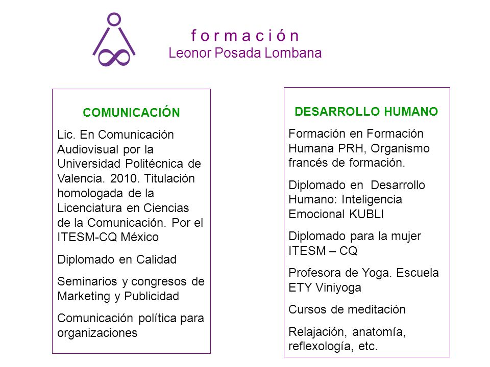f o r m a c i ó n Leonor Posada Lombana