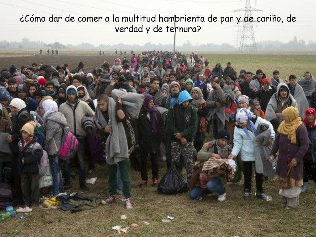 ¿Cómo dar de comer a la multitud hambrienta de pan y de cariño, de verdad y de ternura