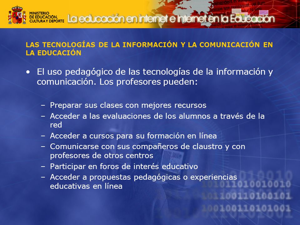 LAS TECNOLOGÍAS DE LA INFORMACIÓN Y LA COMUNICACIÓN EN LA EDUCACIÓN