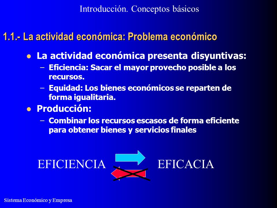 1.1.- La actividad económica: Problema económico