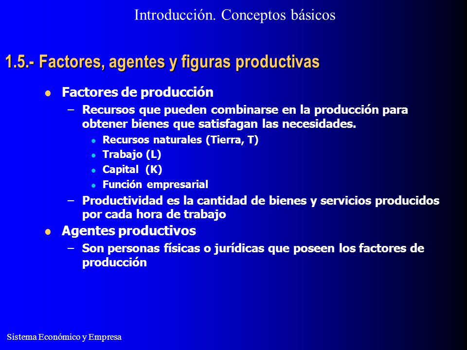 1.5.- Factores, agentes y figuras productivas