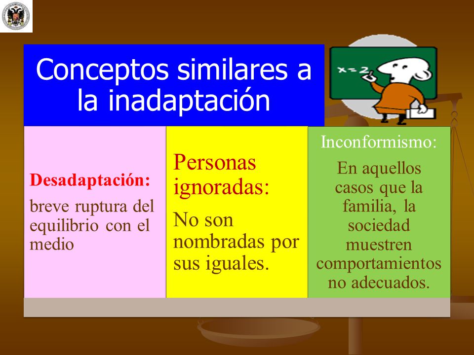 Conceptos similares a la inadaptación