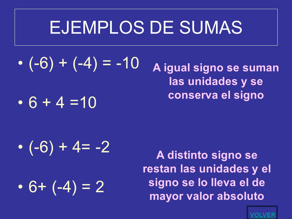 A igual signo se suman las unidades y se conserva el signo